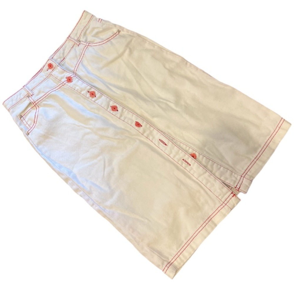 Urban Outfitters White Denim Button Down Midi Skirt